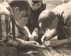 Scouts Attempt to Light a Fire