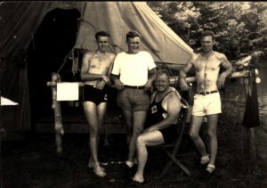Camp Russell Staff Pose Near Tent