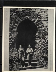 Scouts Stand Under Arch