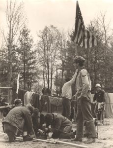 Scouts Set Up Camp & Raise Flag