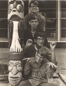 Scouts Imitate Totem Pole