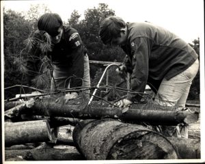 Scouts Cutting Wood