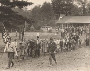 Scouts Line Up For Flag Ceremony