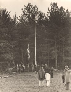 Scouts Salute Lowering of Flag