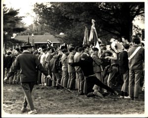 Scout Jumps Out of Line at Ceremony