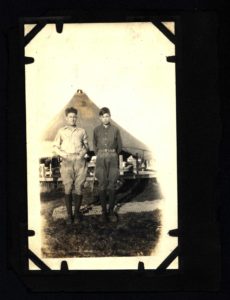 Two Scouts Pose Outside Tent