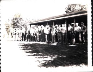 Line of Scout Leaders at Camp Russell