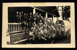 Scouts Pose With Canvas Covered Wagon