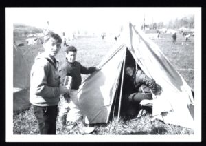 Scouts in Tent at Camping Event