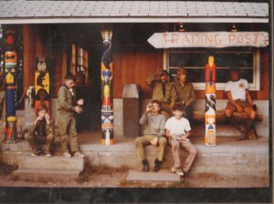 Scouts Hanging Out Near Camp Russell Trading Post
